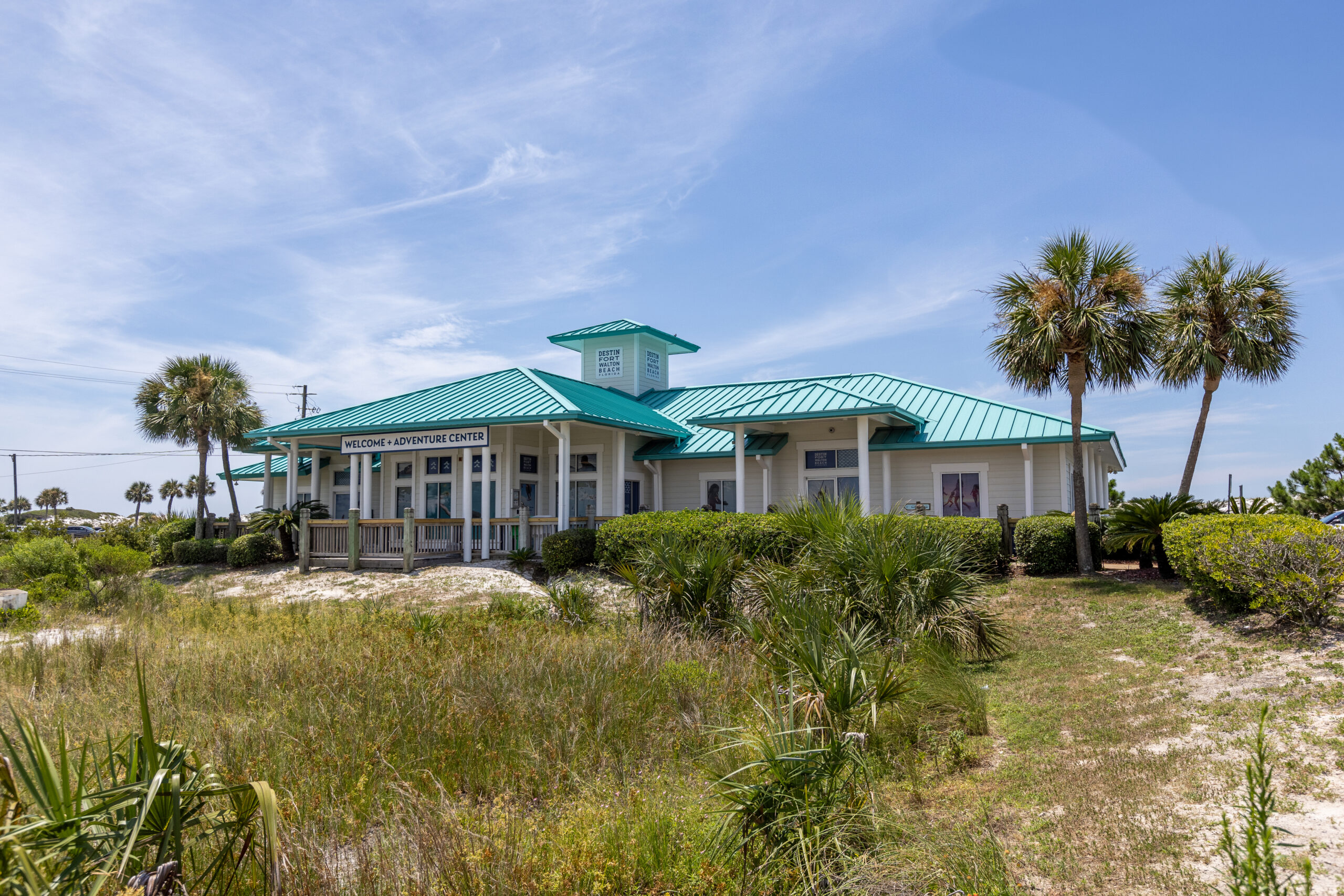 A small building with a teal roof labeled 